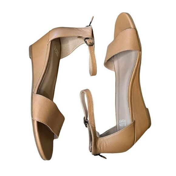 Eileen Fisher Mara Wedge Sandal in Tan NWOB Size  9 1/2 - Picture 5 of 9